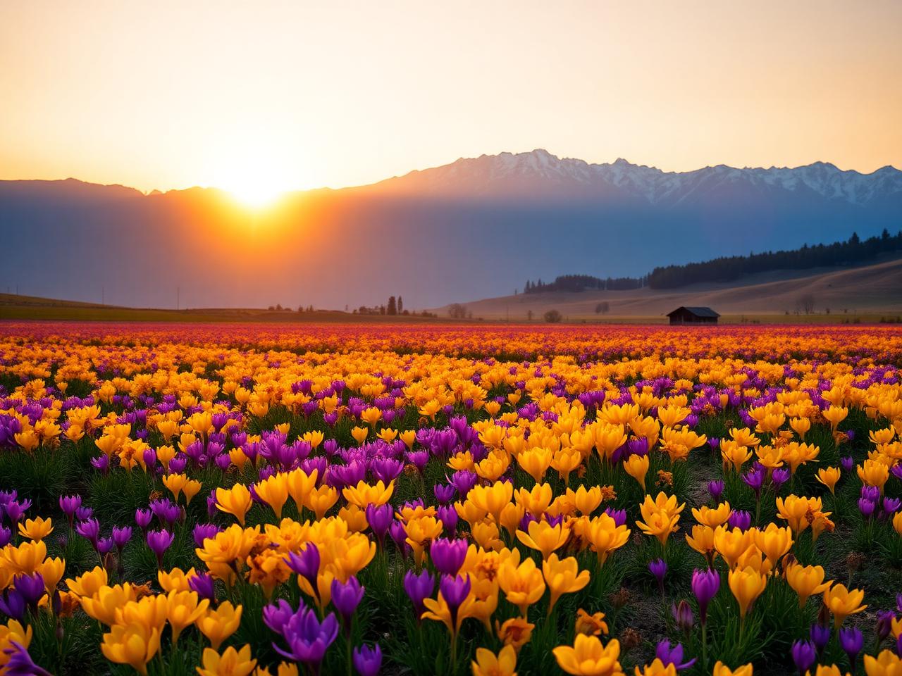 Saffron growers fields near Pampore